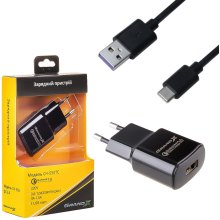 МЗП Grand-X CH-550 (USB 3.6V-6.5V 3A, 6.5V-9V 2A, 9V-12V 1.5A QC3.0 + кабель Type-C), color Black (CH-550TC)