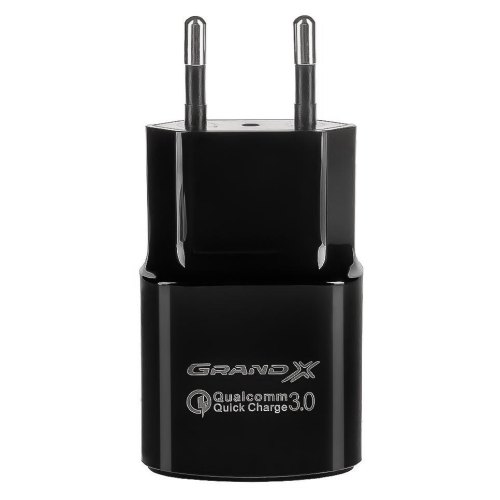 МЗП Grand-X CH-550 (USB 3.6V-6.5V 3A, 6.5V-9V 2A, 9V-12V 1.5A QC3.0 + кабель Type-C), color Black (CH-550TC)