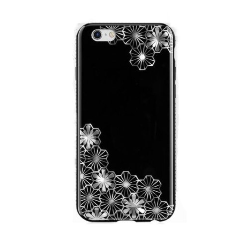 Накладка сіліконова Shengo 3D для iPhone 7/8 Silver (flowers)