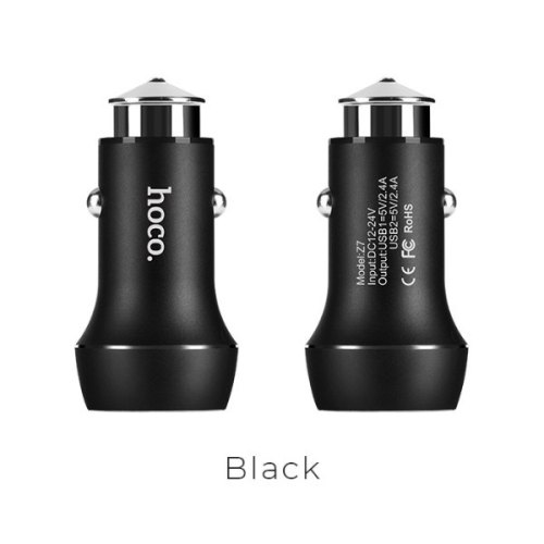 АЗП HOCO Z7 (2USB/2.4A) (Black)