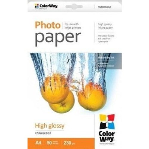 Папір ColorWay A4 (ПГ230-50) (PG230050A4) 230 г/м2, 50 аркушів, глянець