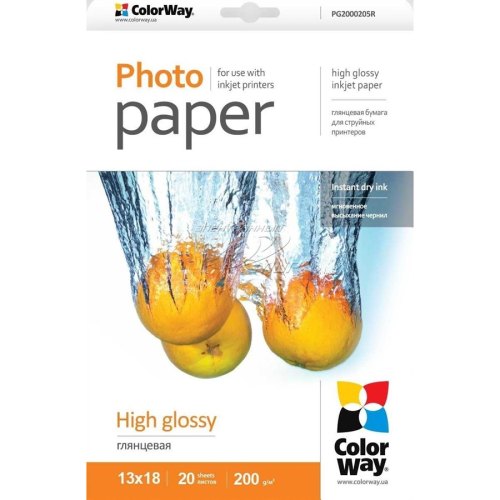 Папір ColorWay 13x18 (ПГ200-20) (PG2000205R) 200 г/м2, 20 аркушів, глянець