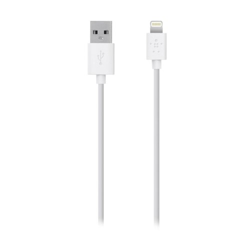 Кабель USB 2.0 Belkin LIGHTNING charge/sync cable 2m, White/Белый
