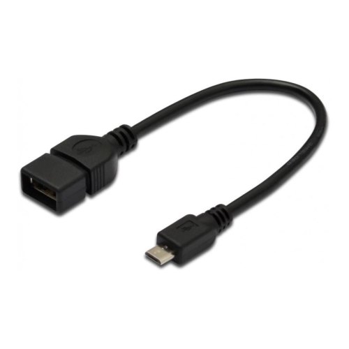 Адаптер USB 2.0 (AF/microB) OTG DIGITUS 0.2м, Black/Черный, bulk