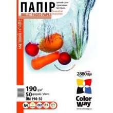 Папір ColorWay A4 (ПМ190-50) 190 г/м2, 50 аркушів, матовий