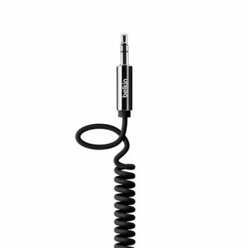 Кабель аудио (jack 3.5мм-M/jack 3.5мм-M) Belkin MIXIT Coiled 1.8м black (черный)