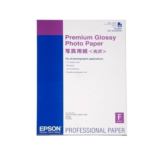 Папір EPSON A2 Premium Glossy Photo Paper (C13S042091) 255 г/м2, 25 аркушів, глянець