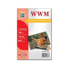 Папір WWM 10x15 (G180.F500) 180 г/м2, 500 аркушів, глянець