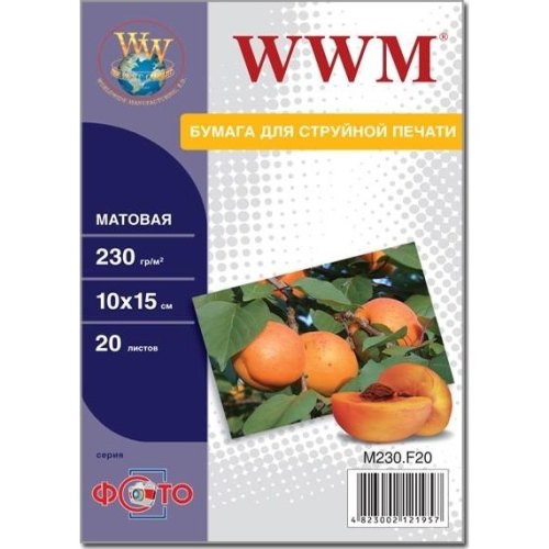 Папір WWM 10x15 (M230.F20) 230 г/м2, 20 аркушів, матовий