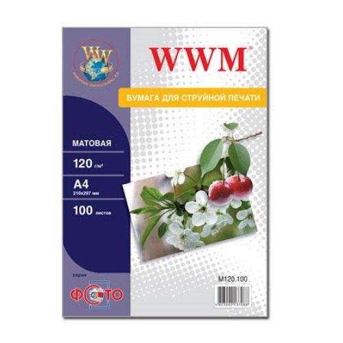 Папір WWM A4 (M120.100) 120 г/м2, 100 аркушів, матовий