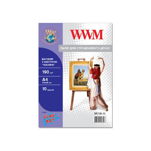 Папір WWM A4 Fine Art (MC190.10) 190 г/м2, 10 аркушів, матовий, тканина