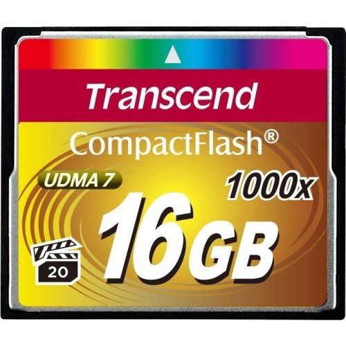 CF карта, 16 Гбайт, 1000x, Transcend (TS16GCF1000)