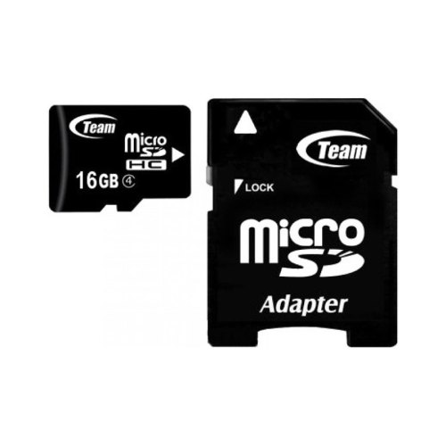 microSDHC карта 16GB Team class4 з SD адаптером (TUSDH16GCL403)