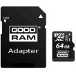microSDXC карта 64GB GoodRam class10 UHS-1 з SD адаптером (M1AA-0640R11)