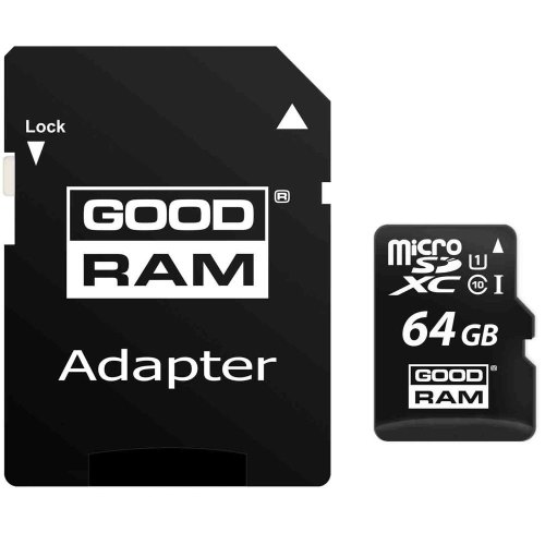 microSDXC карта 64GB GoodRam class10 UHS-1 з SD адаптером (M1AA-0640R11)