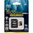 microSDXC карта 64GB Team class10 UHS-1 з SD адаптером (TUSDX64GUHS03)