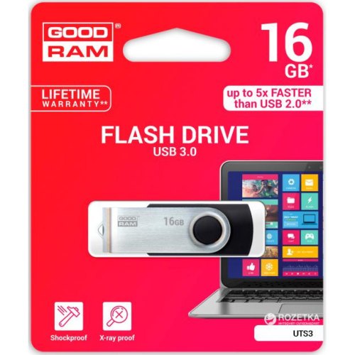 USB флеш 16GB GoodRam UTS3 Twister Black (UTS3-0160K0R11)