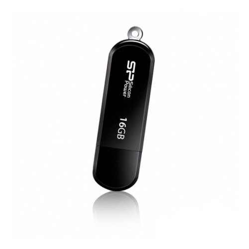 USB флеш 16Gb Silicon Power LuxMini 322 Black (SP016GbUF2322V1K) пластик чорний USB 2.0