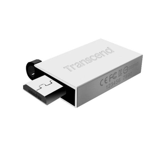 USB флеш 16Gb Transcend JetFlash 380 OTG Silver (TS16GJF380S) метал пластик срібло OTG microUSB / USB 2.0