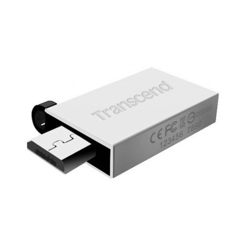 USB флеш 32Gb Transcend JetFlash 380 OTG Silver (TS32GJF380S) метал пластик срібло OTG microUSB / USB 2.0