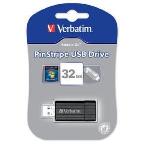 USB флеш 32GB Verbatim Store 'n' Go PinStripe Black (49064)