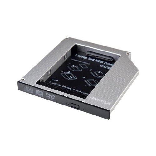 Адаптер підключення HDD 2.5'' у відсік приводу 126 х 127 x 12 мм ноутбука SATA3, Grand-X (HDC-27)