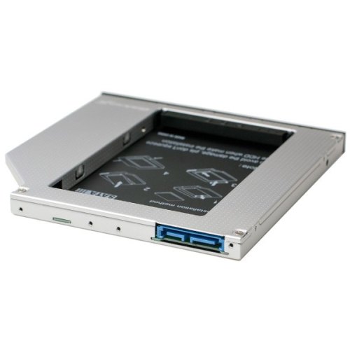 Адаптер підключення HDD 2.5'' у відсік приводу 126 х 127 x 9.5 мм ноутбука SATA3 Slim 9.5 мм, Grand-X (HDC-26)