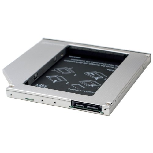 Адаптер підключення HDD 2.5'' у відсік приводу 129 x 130 x 9,5 мм ноутбука HDD/SSD SATA/mSATA, Grand-X (HDC-24)