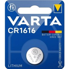 Батарейка, таблетка, CR1616, LITHIUM, 1шт в уп, VARTA (6616101401), литиевая, Blister Card