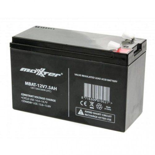 Батарея до ПБЖ, 12 В, 7.5 Агод, Maxxter(MBAT-12V7.5AH)