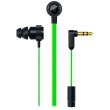 Гарнітура дротова, вакуумна, Razer Hammerhead V2 Black Green (RZ12-01730100-R3G1), ігрова, стерео, шнур1.3м, 3,5мм mini jack, опір32 Ом