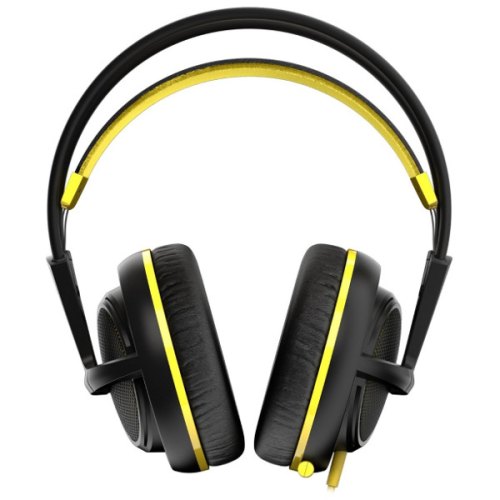 Гарнітура дротова, повнорозмірна, закрита, SteelSeries Siberia 200 Proton Yellow (51138), наголовя, стерео, шнур 1.8м, 2х3.5мм mini jack, ігрова