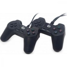 Геймпад 2шт у комплекті, Gembird Gaming JPD-UB2-01 USB Black, 10 кнопок, 4-позиційний D-Pad, Blister