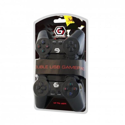 Геймпад 2шт у комплекті, Gembird Gaming JPD-UB2-01 USB Black, 10 кнопок, 4-позиційний D-Pad, Blister