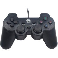 Геймпад Gembird Gaming JPD-UDV-01 USB Black, подвійна вібрація, 2 джойстика, 10 кнопок, 4-позиційний D-Pad, Blister