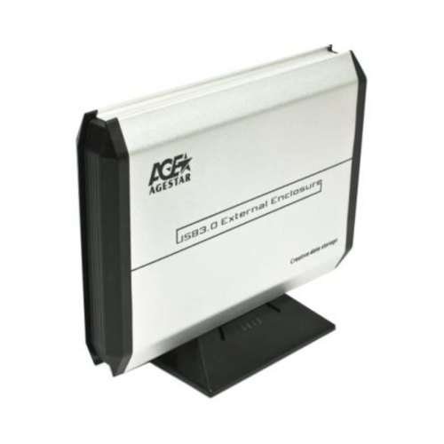 Зовнішня кишеня 3,5, AgeStar (3UB 3A5 Silver), алюміній, HDD SATA, з БЖ, 1xUSB 3.0