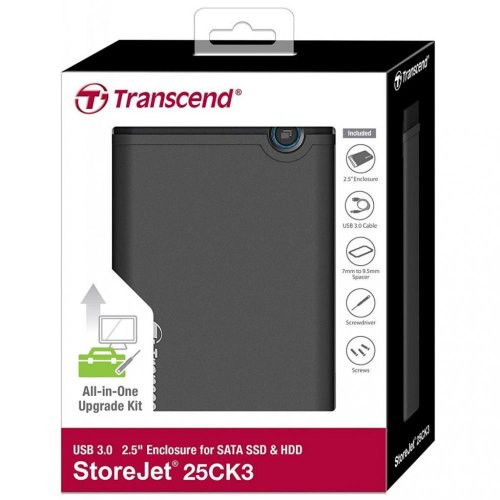 Зовнішня кишеня Transcend (TS0GSJ25CK3) 2.5'' HDD, SATA, 1xUSB 3.0