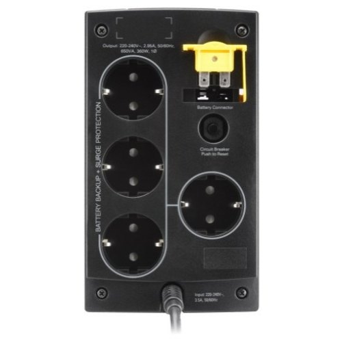 Джерело безперебійного живлення APC Back-UPS 650VA/360W, 3+1 Schuko