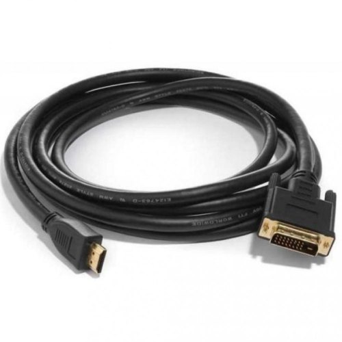 Кабель HDMI - DVI, 500см, Atcom (9154), з 2-ма феритами, чорний, пакет, 5м