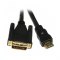 Кабель HDMI (папа) to DVI (папа), 500см, Viewcon (VD066-5m), золотисті конектори, 5м