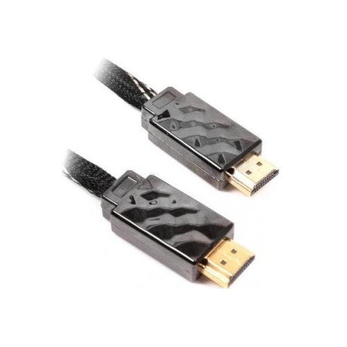 Кабель HDMI (папа) to HDMI (папа), 300см, Viewcon (VD515-3m), v1.4, золотисті конектори, в ПВХ чулке, цинковий кожух, блістер, 3м