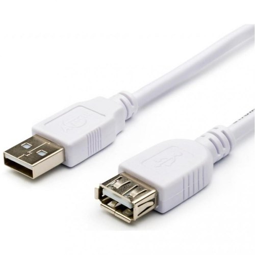 Кабель USB-подовжувач AMAF, 80см, Atcom (USB2-AMAF-0.8m), USB2.0, білий, 0,8м