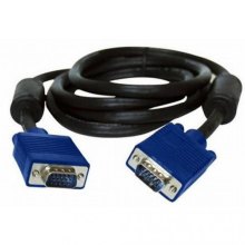 Кабель VGA - VGA, 180см, Atcom (DE-15Hd-3m) (15261), з 2-ма феритами,1.8м