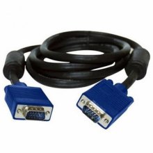 Кабель VGA - VGA, 300см, Atcom (DE-15Hd-3m), з 2-ма феритами, чорний, пакет, 3м
