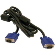 Кабель VGA - VGA, 300см, Atcom DE-15Hd-3m 1080P 3+9 (15262), підтримка HD 1920х1080p, 3+9pin, з 2-ма феритами, чорний з синім, пакет, 3м