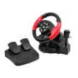 Кермо дротове, Gembird STR-MV-02, 3-в-1 з педалями і двомоторним зворотнім вібро-зв'язком, працює з PS 2/3, PC з USB-портом
