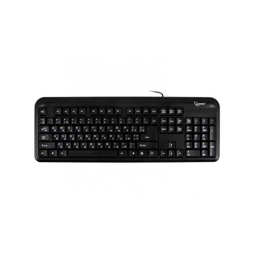 Клавіатура дротова, Gembird KB-101-UA PS/2 Black, стандартна, ножнична українська розкладка 104 клавіш, чорний