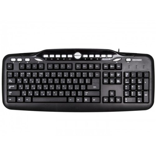 Клавіатура дротова, Greenwave Multimedia 311 USB Black (R0014011), стандартна, ножнична розкладка клавіш, 18 клавіш швидкого доступу, BOX