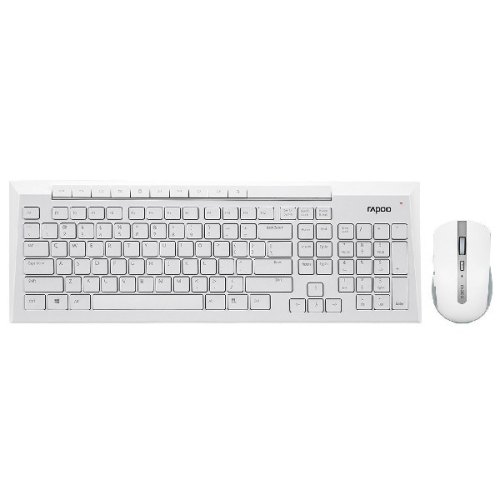 Комплект бездротовий (клавіатура+мишка), Rapoo 8200p White
