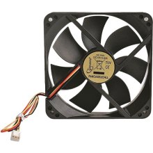 Кулер для корпусу GEMBIRD FANCASE3 Ball 120*120*25мм, 1-ball bearing, 3pin, 2100RPM, 33, 2 dB, чорний пластик, чорний